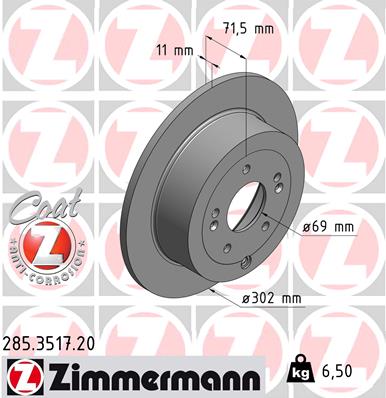 ZIMMERMANN 285.3517.20 Discofreno-Discofreno-Ricambi Euro