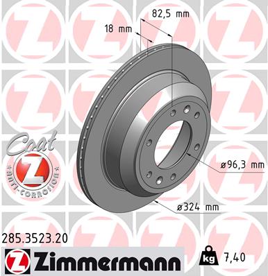 ZIMMERMANN 285.3523.20 Discofreno-Discofreno-Ricambi Euro