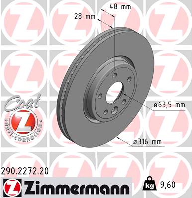 ZIMMERMANN 290.2272.20 Discofreno-Discofreno-Ricambi Euro