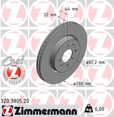 ZIMMERMANN 320.3805.20 Discofreno