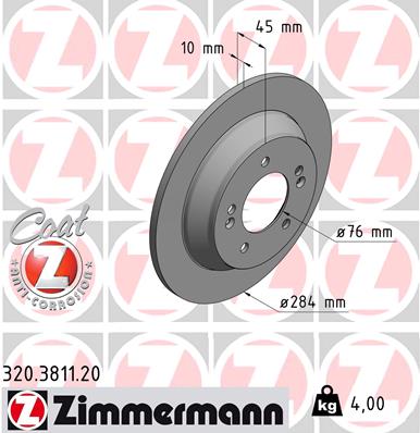 ZIMMERMANN 320.3811.20 Discofreno-Discofreno-Ricambi Euro