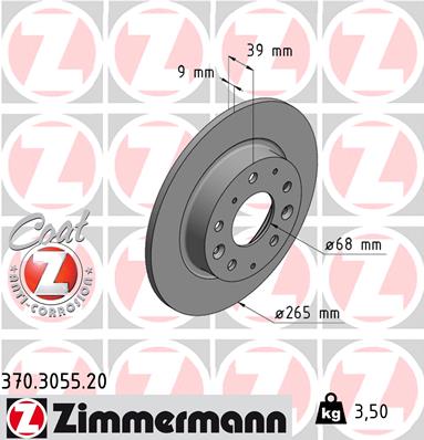 ZIMMERMANN 370.3055.20 Discofreno-Discofreno-Ricambi Euro