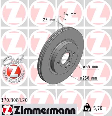 ZIMMERMANN 370.3081.20 Discofreno-Discofreno-Ricambi Euro