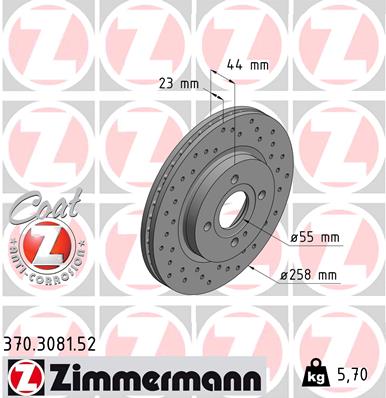 ZIMMERMANN 370.3081.52 Discofreno-Discofreno-Ricambi Euro