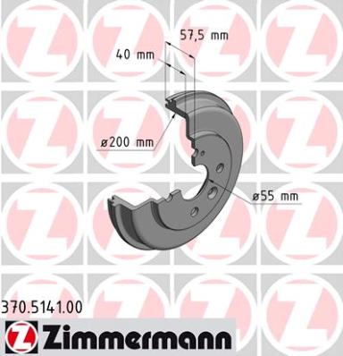 ZIMMERMANN 370.5141.00 Tamburo freno-Tamburo freno-Ricambi Euro