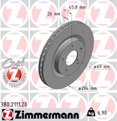 ZIMMERMANN 380.2111.20 Discofreno