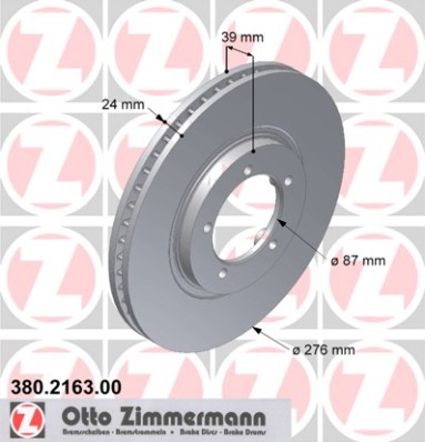 ZIMMERMANN 380.2163.00 Discofreno-Discofreno-Ricambi Euro