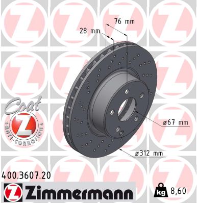 ZIMMERMANN 400.3607.20 Discofreno