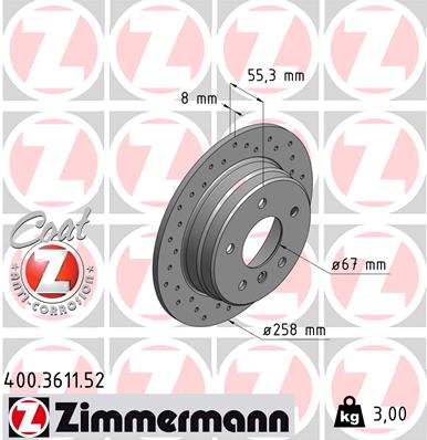 ZIMMERMANN 400.3611.52 Discofreno