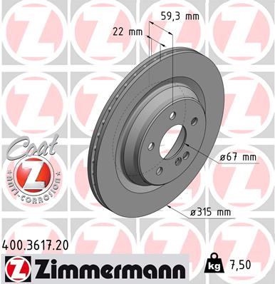 ZIMMERMANN 400.3617.20 Discofreno