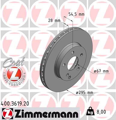 ZIMMERMANN 400.3619.20 Discofreno-Discofreno-Ricambi Euro