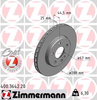 ZIMMERMANN 400.3642.20 Discofreno