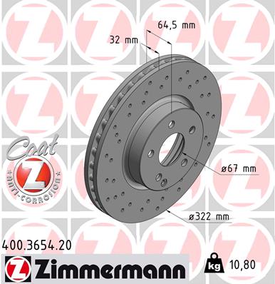 ZIMMERMANN 400.3654.20 Discofreno