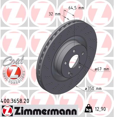 ZIMMERMANN 400.3658.20 Discofreno-Discofreno-Ricambi Euro