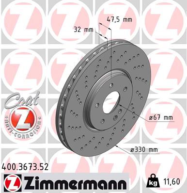 ZIMMERMANN 400.3673.52 Discofreno