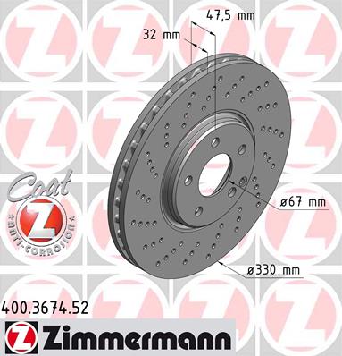 ZIMMERMANN 400.3674.52 Discofreno-Discofreno-Ricambi Euro