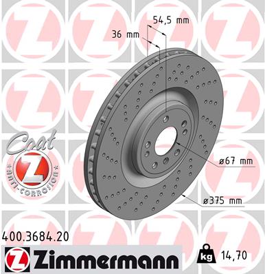 ZIMMERMANN 400.3684.20 Discofreno