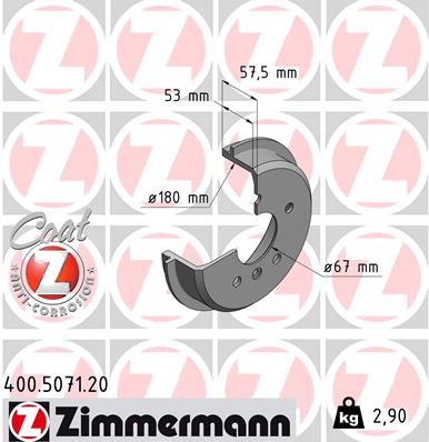 ZIMMERMANN 400.5071.20 Tamburo freno