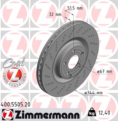 ZIMMERMANN 400.5505.20 Discofreno-Discofreno-Ricambi Euro