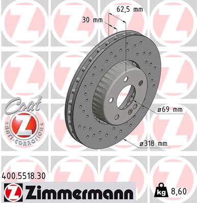 ZIMMERMANN 400.5518.30 Discofreno-Discofreno-Ricambi Euro