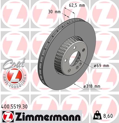 ZIMMERMANN 400.5519.30 Discofreno-Discofreno-Ricambi Euro