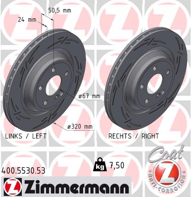 ZIMMERMANN 400.5530.53 BLACK Z Brzdový kotúč
