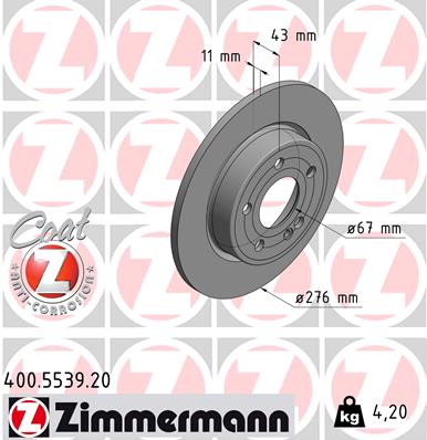 ZIMMERMANN 400.5539.20 Discofreno