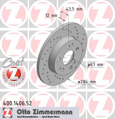 ZIMMERMANN 400.1406.52 Discofreno-Discofreno-Ricambi Euro