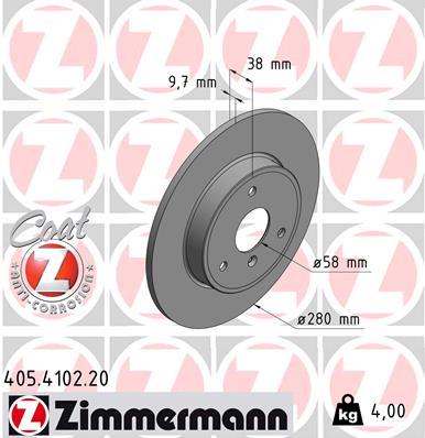 ZIMMERMANN 405.4102.20 Discofreno-Discofreno-Ricambi Euro