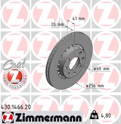 ZIMMERMANN 430.1466.20 Discofreno-Discofreno-Ricambi Euro