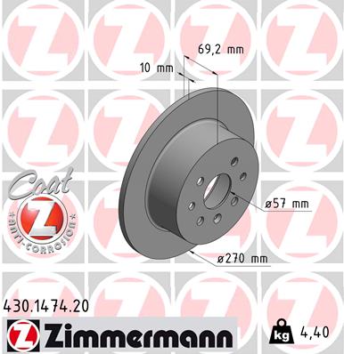 ZIMMERMANN 430.1474.20 Discofreno-Discofreno-Ricambi Euro