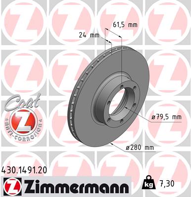 ZIMMERMANN 430.1491.20 Discofreno-Discofreno-Ricambi Euro