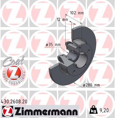 ZIMMERMANN 430.2608.20 COAT Z Brake Disc
