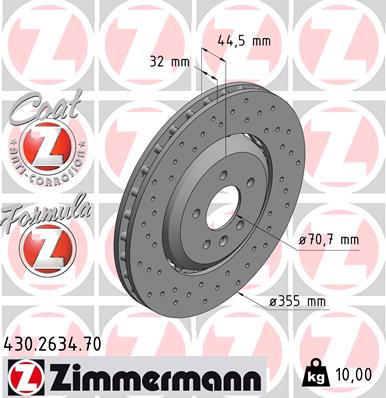 ZIMMERMANN 430.2634.70 Discofreno-Discofreno-Ricambi Euro