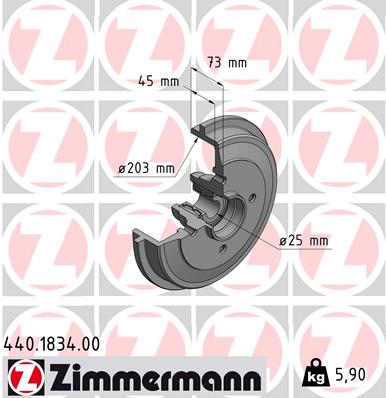 ZIMMERMANN 440.1834.00 Tamburo freno