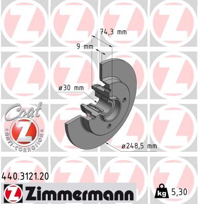 ZIMMERMANN 440.3121.20 COAT Z Brake Disc