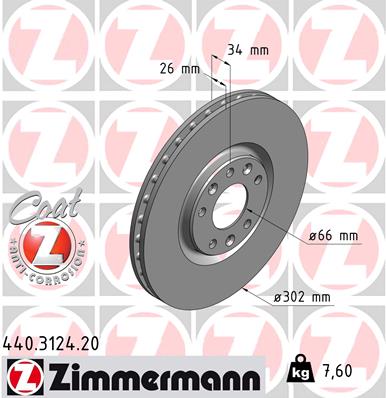 ZIMMERMANN 440.3124.20 Discofreno-Discofreno-Ricambi Euro