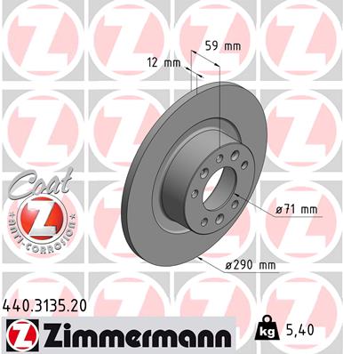 ZIMMERMANN 440.3135.20 Discofreno-Discofreno-Ricambi Euro