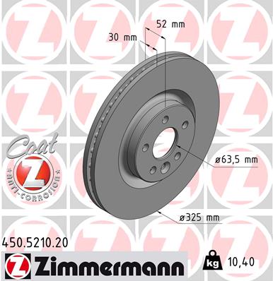 ZIMMERMANN 450.5210.20 Discofreno-Discofreno-Ricambi Euro