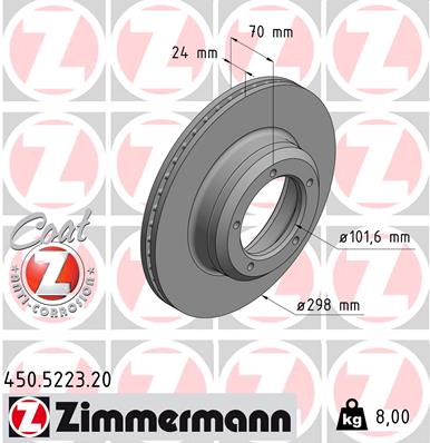 ZIMMERMANN 450.5223.20 Discofreno-Discofreno-Ricambi Euro