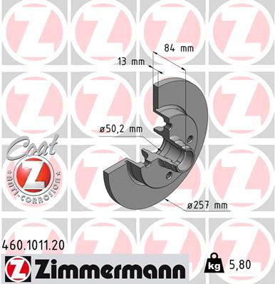 ZIMMERMANN 460.1011.20 Discofreno-Discofreno-Ricambi Euro