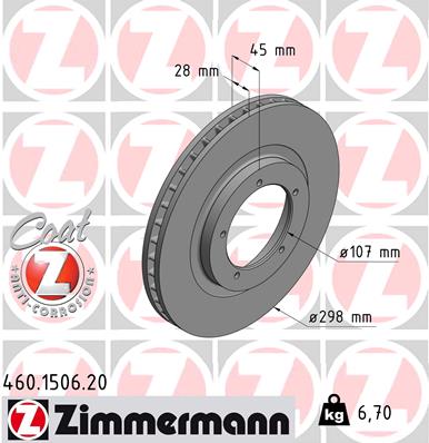 ZIMMERMANN 460.1506.20 Discofreno-Discofreno-Ricambi Euro