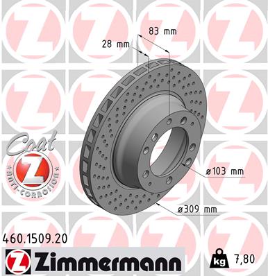 ZIMMERMANN 460.1509.20 Discofreno-Discofreno-Ricambi Euro