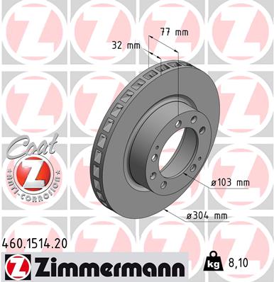 ZIMMERMANN 460.1514.20 Discofreno-Discofreno-Ricambi Euro