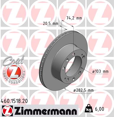 ZIMMERMANN 460.1518.20 Discofreno-Discofreno-Ricambi Euro