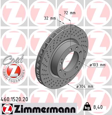 ZIMMERMANN 460.1520.20 Discofreno-Discofreno-Ricambi Euro