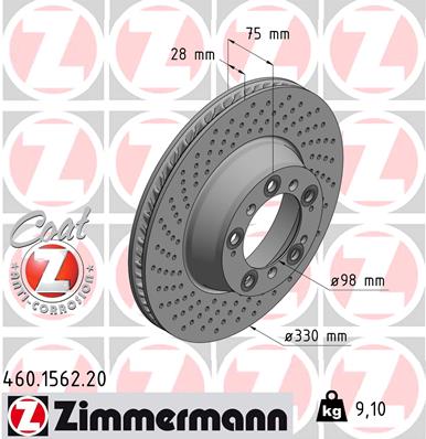 ZIMMERMANN 460.1562.20 Discofreno-Discofreno-Ricambi Euro