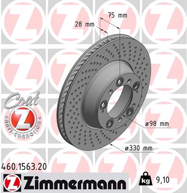 ZIMMERMANN 460.1563.20 Discofreno-Discofreno-Ricambi Euro