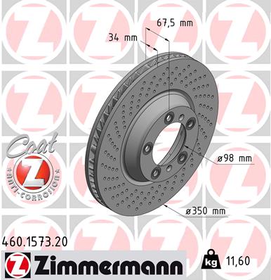 ZIMMERMANN 460.1573.20 Discofreno-Discofreno-Ricambi Euro