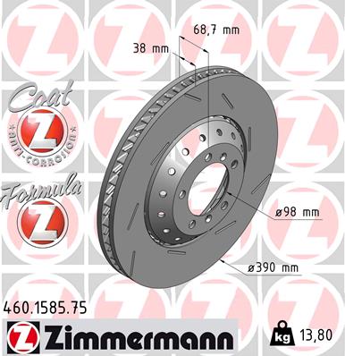 ZIMMERMANN 460.1585.75 Discofreno-Discofreno-Ricambi Euro